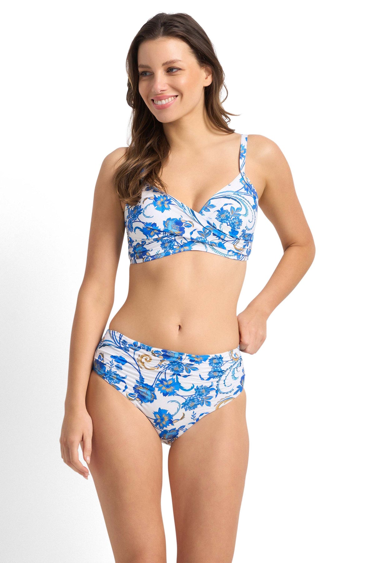 Sunseeker Ruched Mid Rise Pant - Sicily