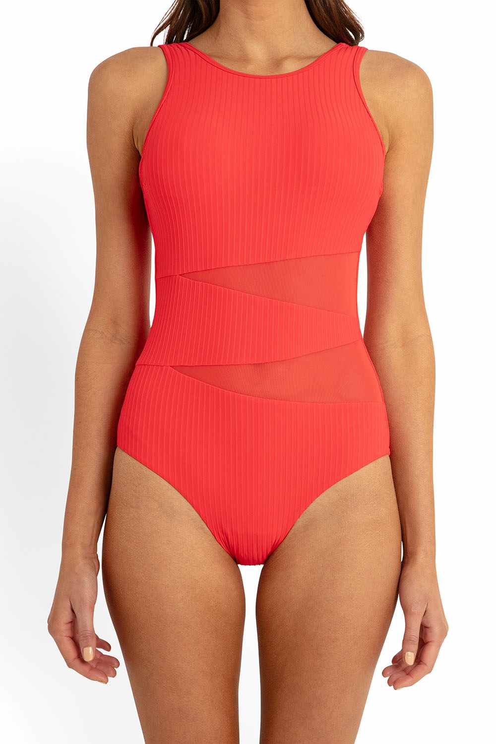 Sunseeker Mesh High Neck Mastectomy One Piece - Reset