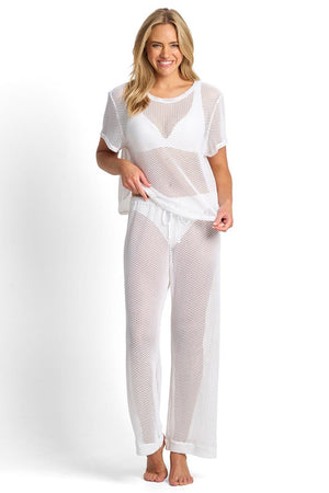 Sunseeker Mesh Oversized T-Shirt - Salt