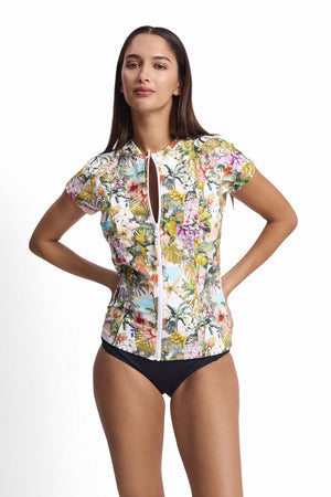 Sunseeker Short Sleeve Mastectomy Rashie - White Lotus