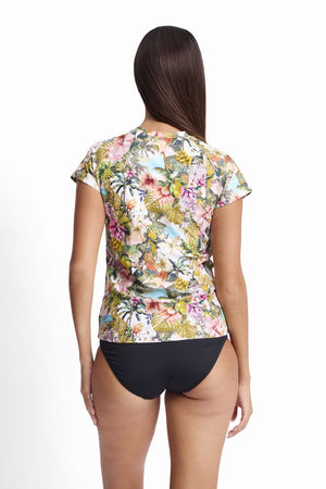 Sunseeker Short Sleeve Mastectomy Rashie - White Lotus
