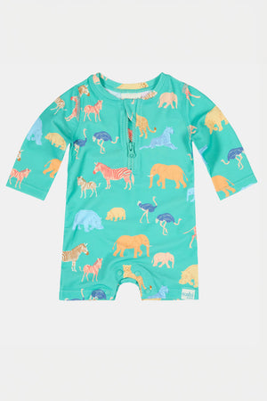 Toshi Swim Long Sleeve Onesie - Congo Seagrass