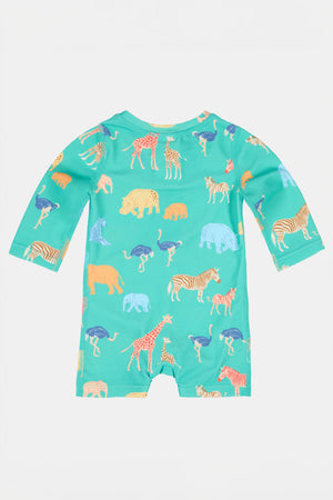 Toshi Swim Long Sleeve Onesie - Congo Seagrass