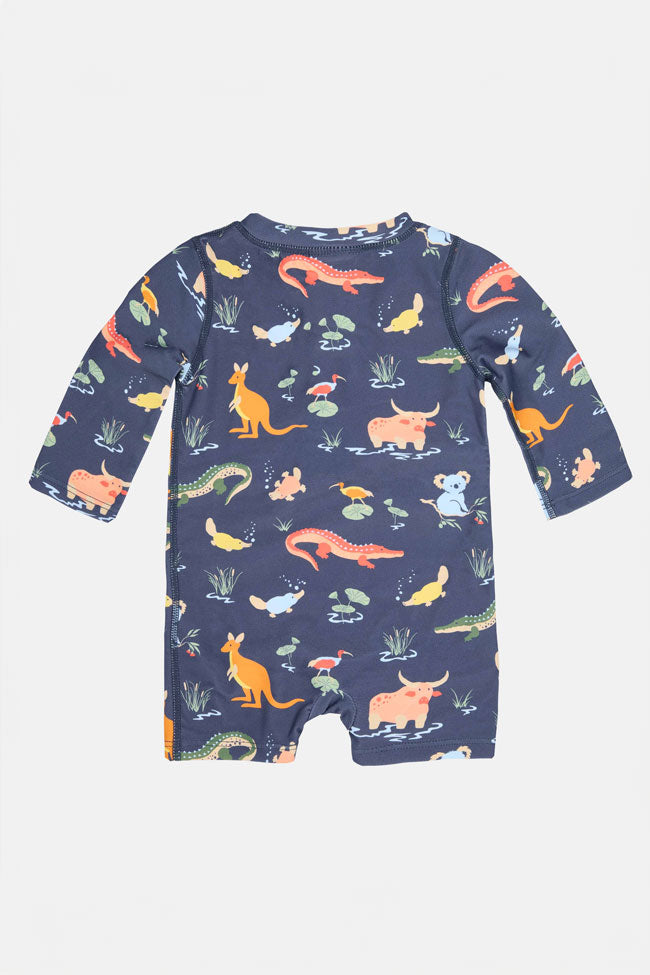 Toshi Swim Long Sleeve Onesie - Kakadu Moonlight