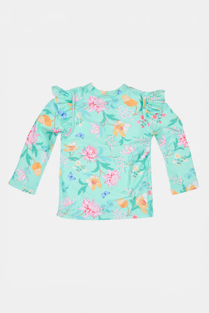 Toshi Swim Long Sleeve Rashvest - Waratah Mint
