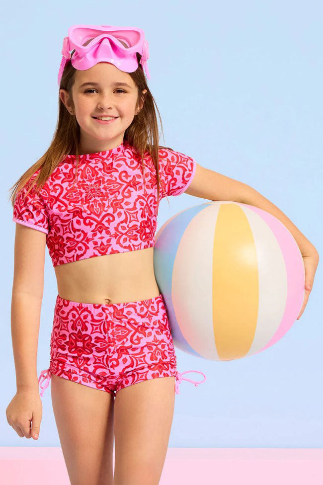 Seafolly Girls Boy Leg Surf Set - Capri Tile