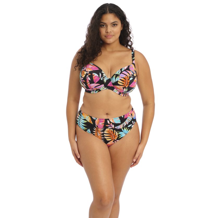 Elomi Mid Rise Bikini Brief - Tropical Falls Black