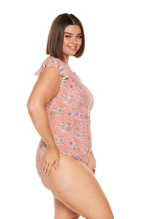 Capriosca Frill Sleeve One Piece - Seychelles