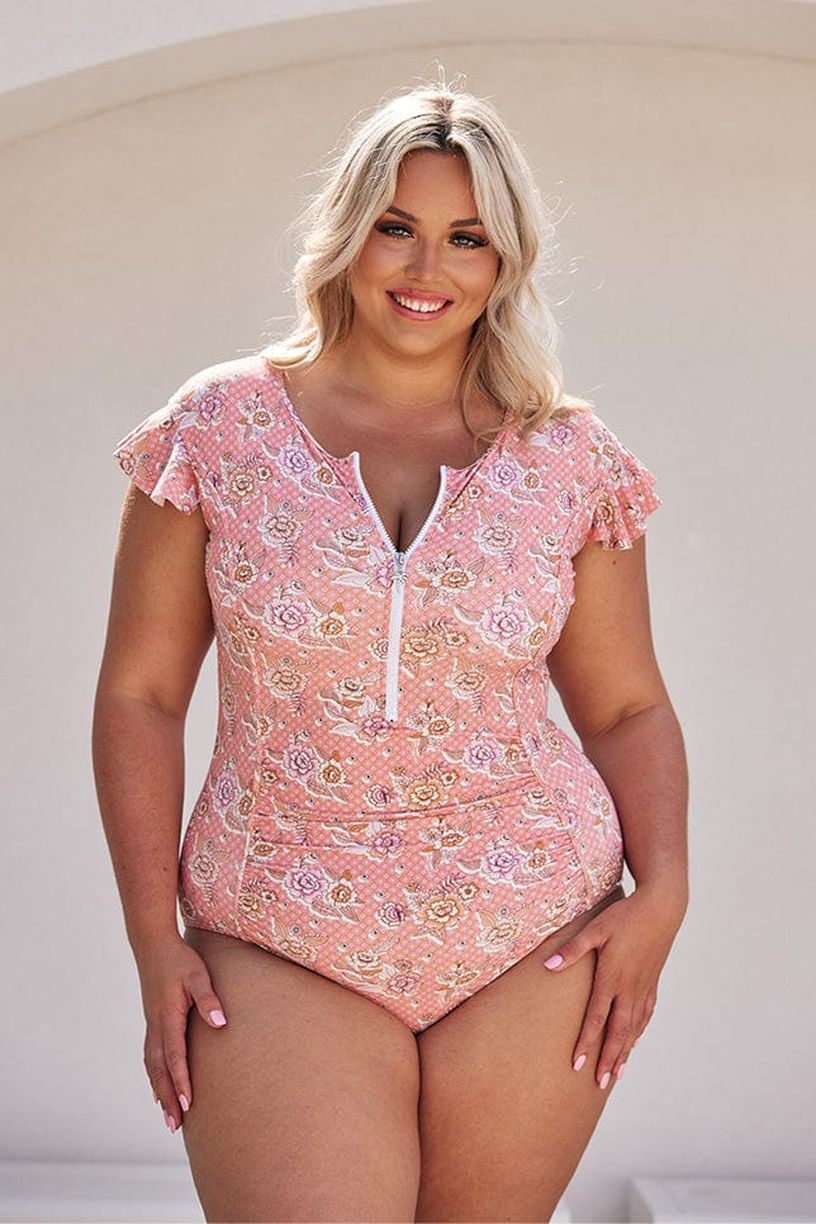 Capriosca Frill Sleeve One Piece - Seychelles