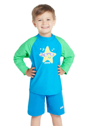 Zoggs Long Sleeve Zip Sun Top Boys - Super Star