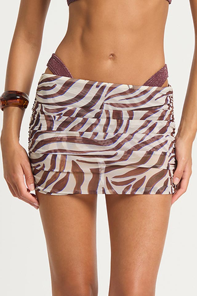 Bond-eye Claudia Mini Skirt - Zebra Mesh