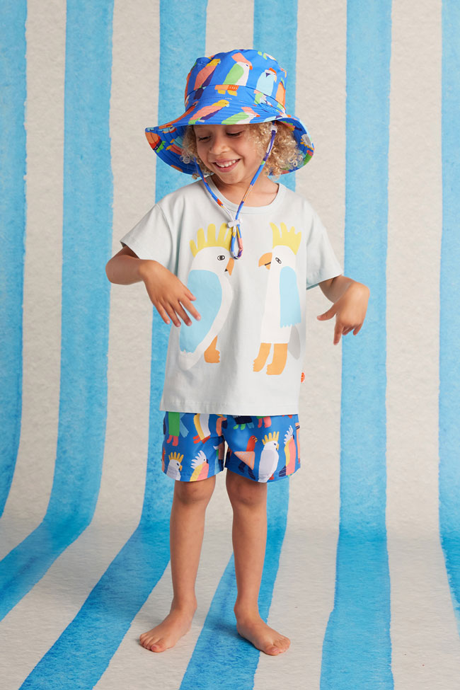 Halcyon Nights Kids Boardshorts - Flamin Galah