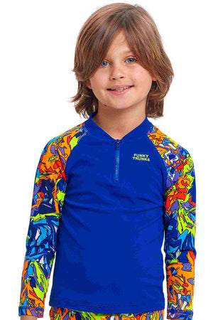 Funky Trunks Toddler Boys Zippy Rash Vest - Mixed Mess