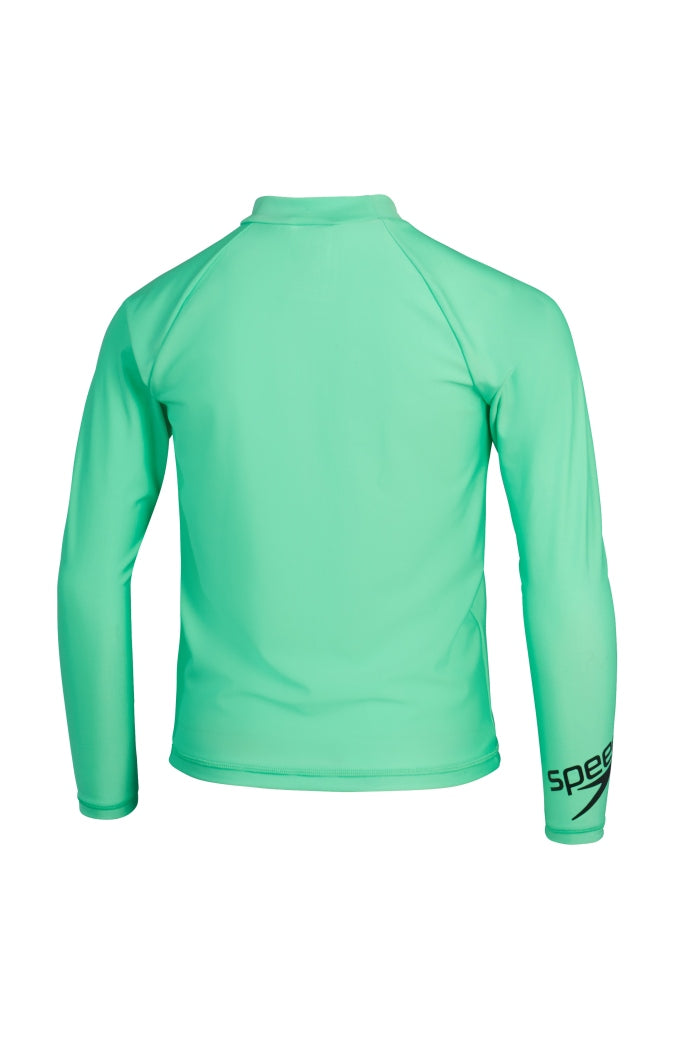 Speedo Junior Unisex Long Sleeve Rash Top - Green