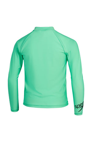 Speedo Junior Unisex Long Sleeve Rash Top - Green