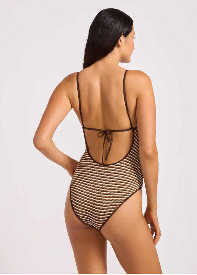 Seafolly Scoop Neck Tie Back One Piece - Horizons