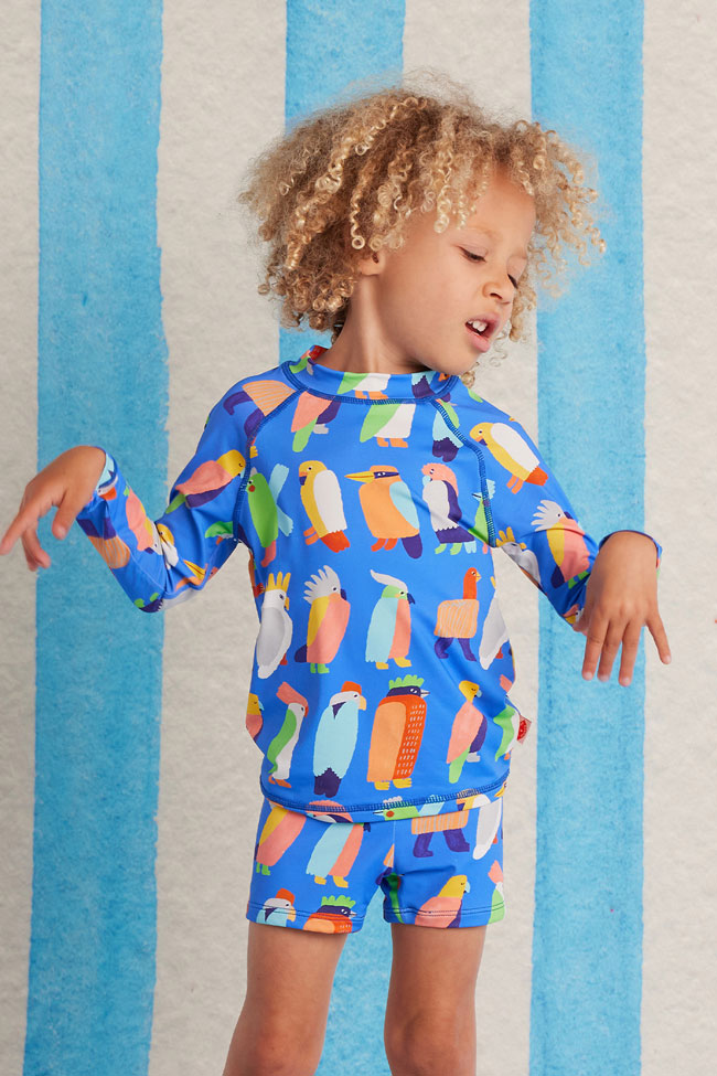 Halcyon Nights Kids Swim Shortie - Flamin Galah