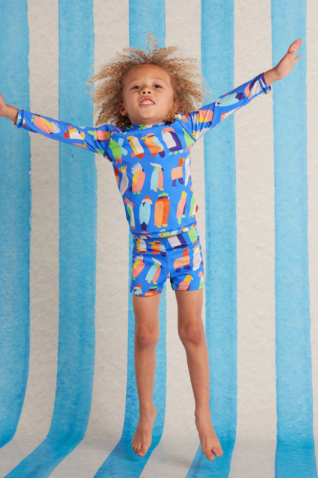 Halcyon Nights Kids Long Sleeve Rashvest - Flamin Galah