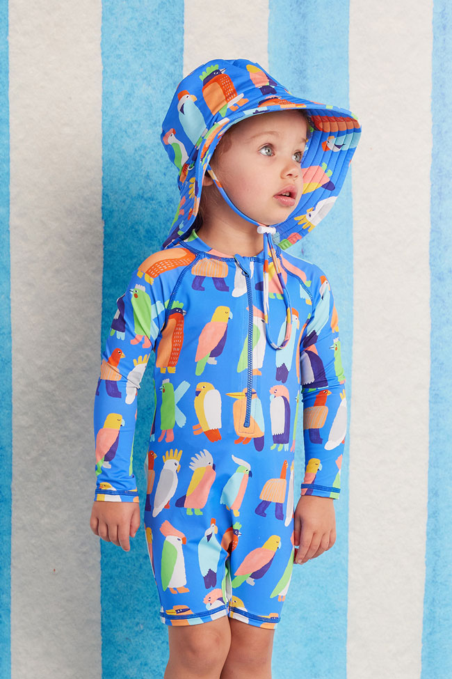 Halcyon Nights Kids Long Sleeve Supersuit - Flamin Galah
