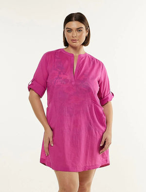 Capriosca Cotton Overshirt - Pink