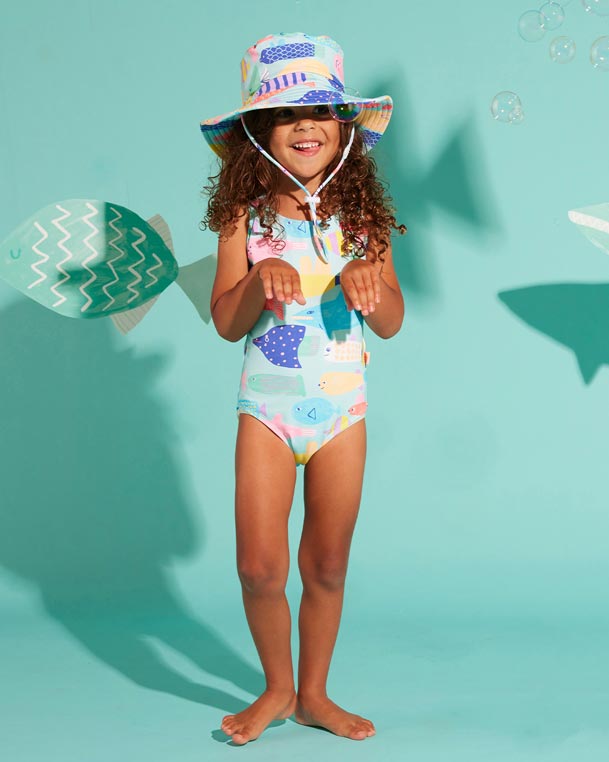 Halcyon Nights Swim Bucket Hat - Rainbow Reef