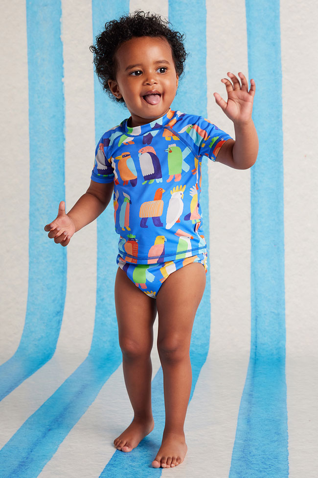 Halcyon Nights Kids Short Sleeve Rashvest - Flamin Galah