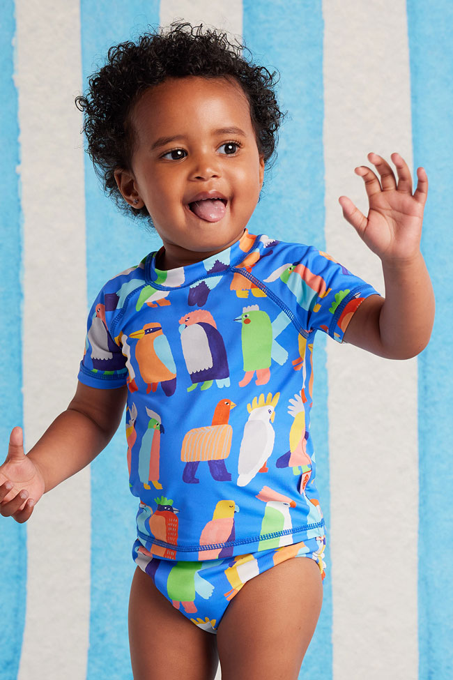 Halcyon Nights Kids Short Sleeve Rashvest - Flamin Galah