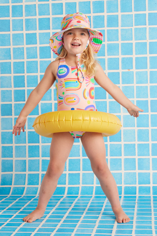 Halcyon Nights Kids Swim Bucket Hat - Fancy Fins