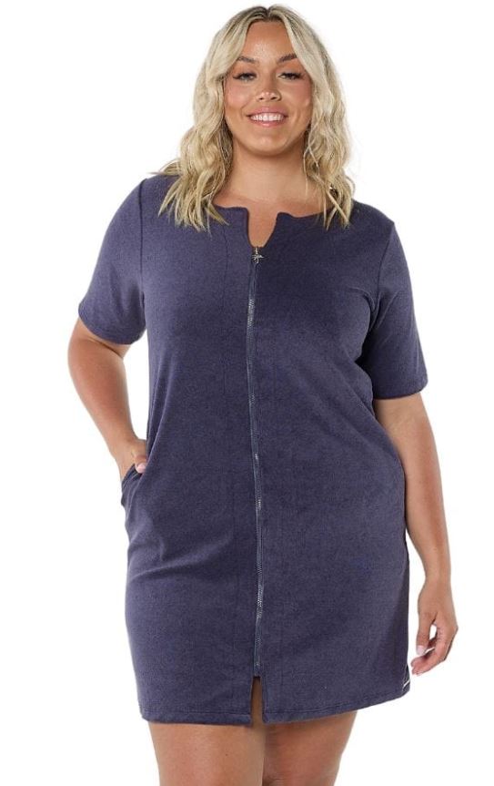 Capriosca Zip Through Dress - Terry Towelling