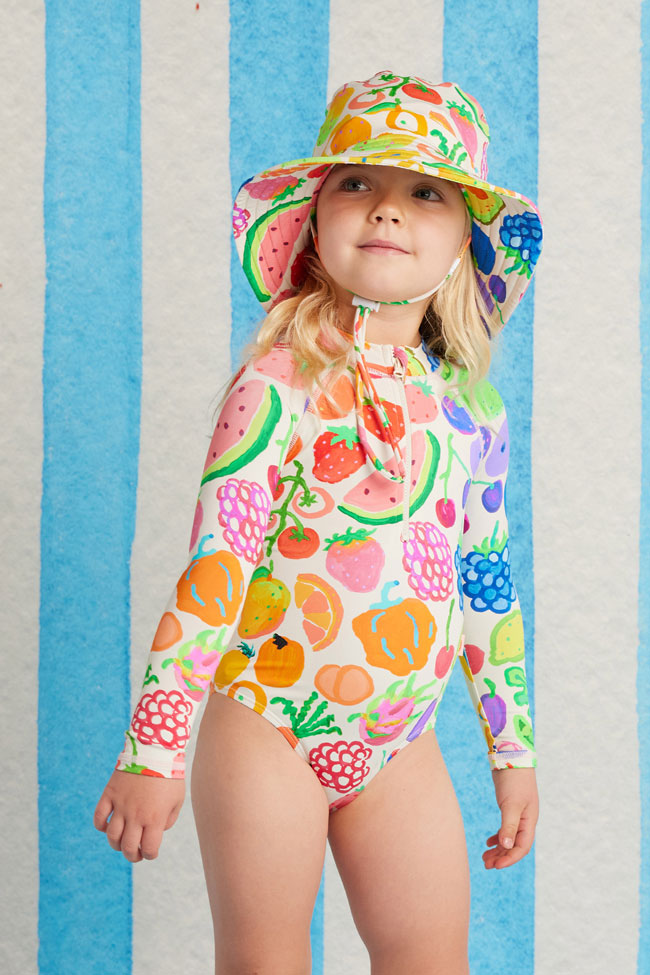 Halcyon Nights Kids Swim Bucket Hat - Eat The Rainbow