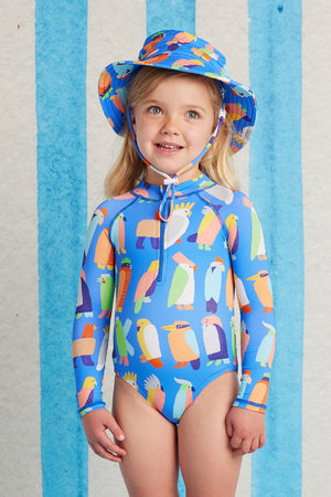 Halcyon Nights Kids Swim Bucket Hat - Flamin Galah