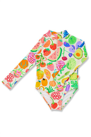 Halcyon Nights Kids Long Sleeve Zip Bather - Eat The Rainbow