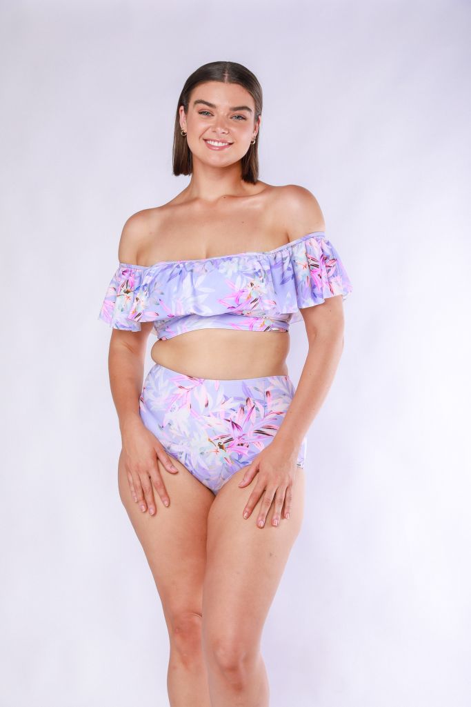 Capriosca Off The Shoulder Bikini Top - Lilac Florence