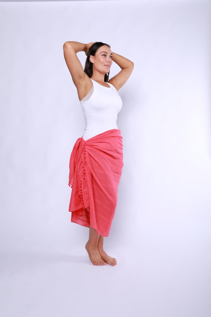 Capriosca Cotton Sarong - Pink