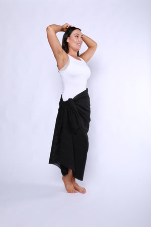 Capriosca Cotton Sarong - Black