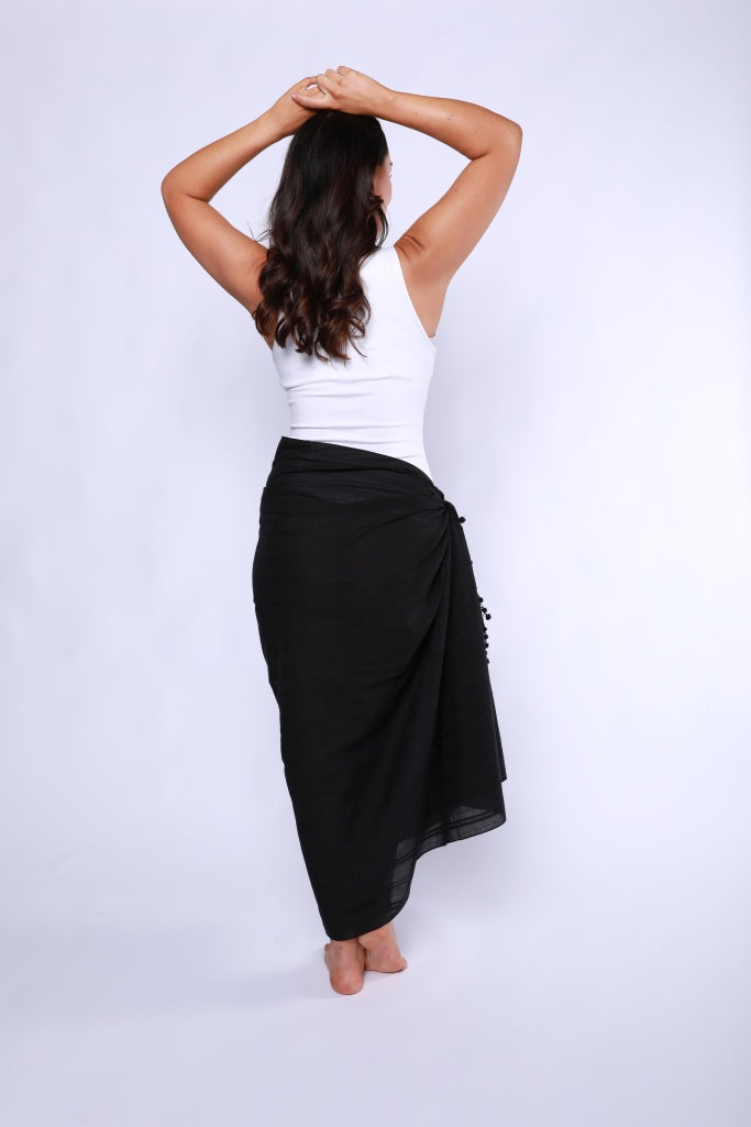 Capriosca Cotton Sarong - Black