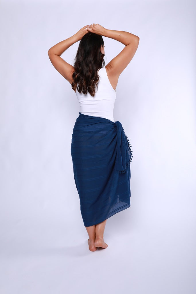 Capriosca Cotton Sarong - Navy