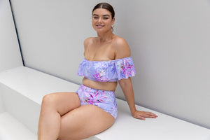 Capriosca Off The Shoulder Bikini Top - Lilac Florence