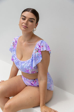 Capriosca Off The Shoulder Bikini Top - Lilac Florence