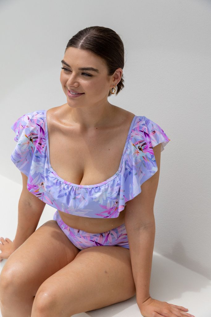 Capriosca Off The Shoulder Bikini Top - Lilac Florence