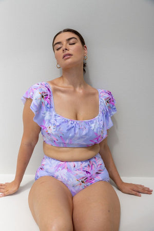Capriosca Off The Shoulder Bikini Top - Lilac Florence