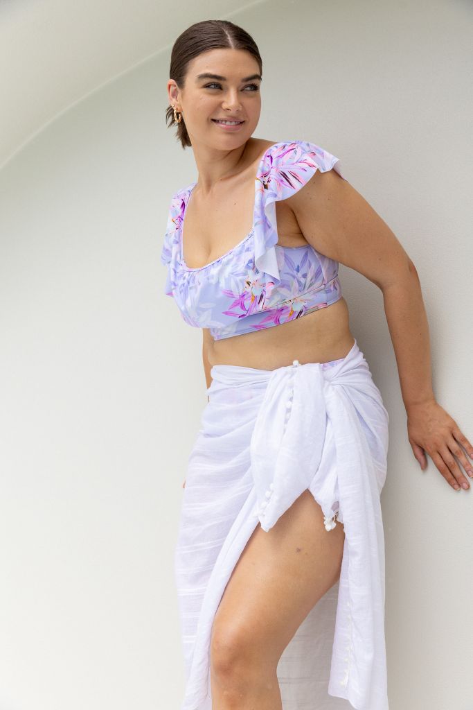 Capriosca Off The Shoulder Bikini Top - Lilac Florence