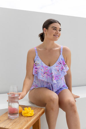 Capriosca 3 Tier Tankini Top - Lilac Florence