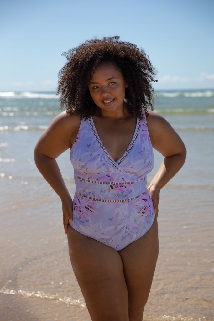 Capriosca V Neck One Piece - Lilac Florence