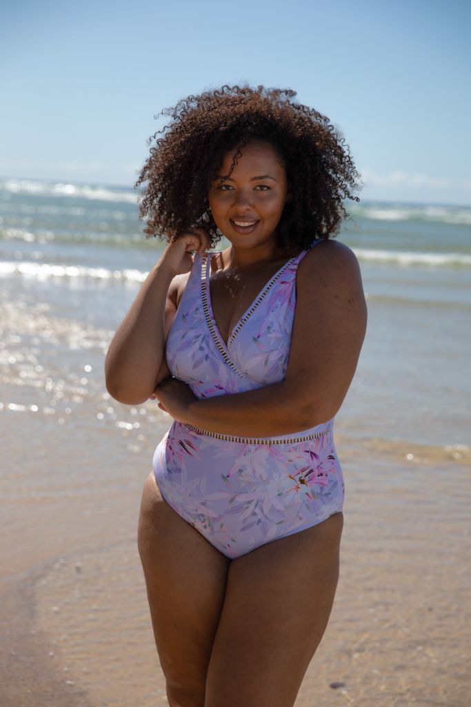 Capriosca V Neck One Piece - Lilac Florence