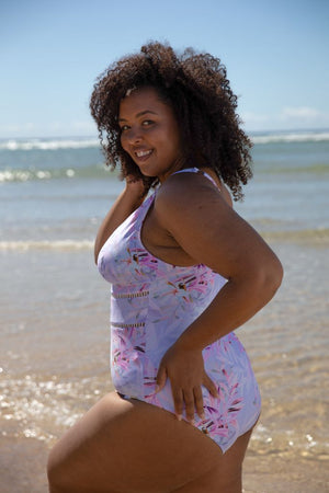 Capriosca V Neck One Piece - Lilac Florence