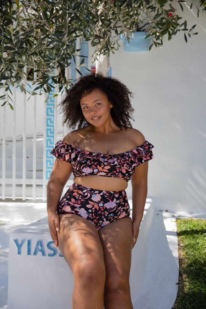 Capriosca Double Frill Bikini Top - Corsica