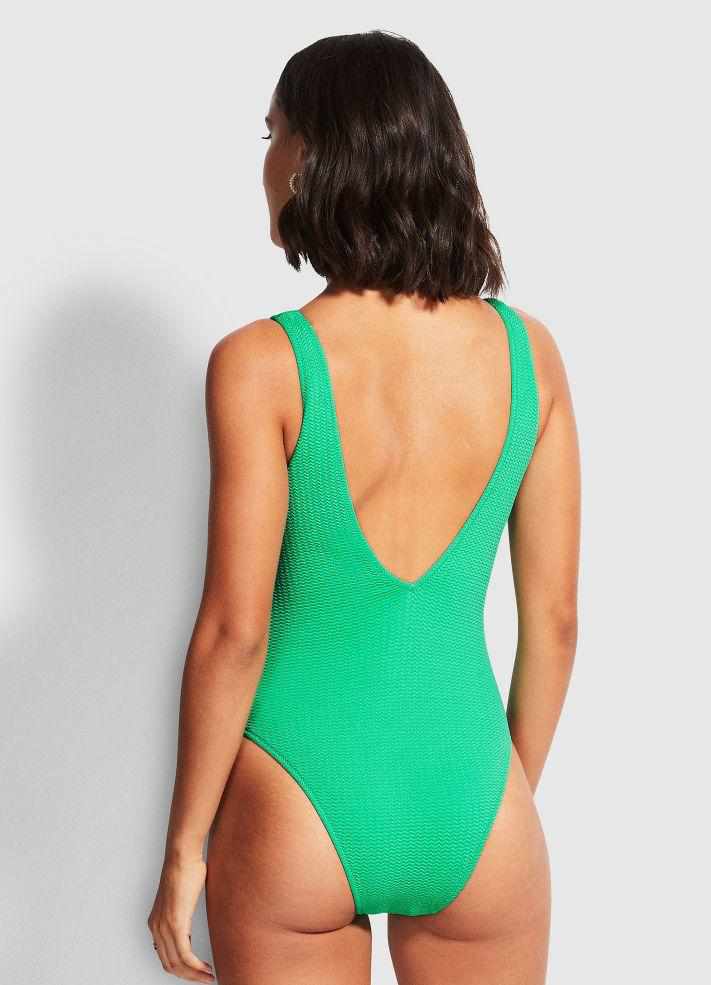 Seafolly Deep V Neck One Piece - Sea Dive
