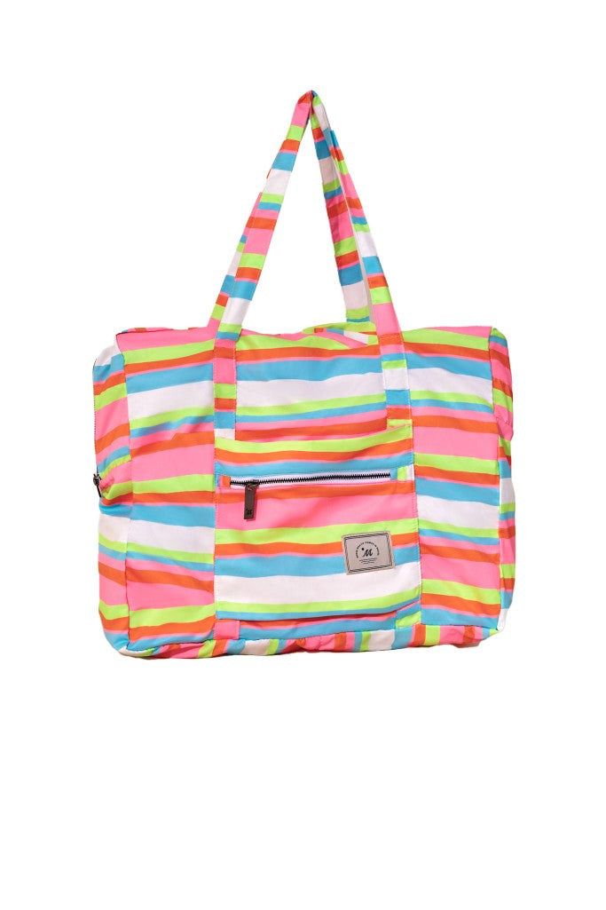 Maaji Pasion Packable Roll Me Up Bag - Neon Stripes