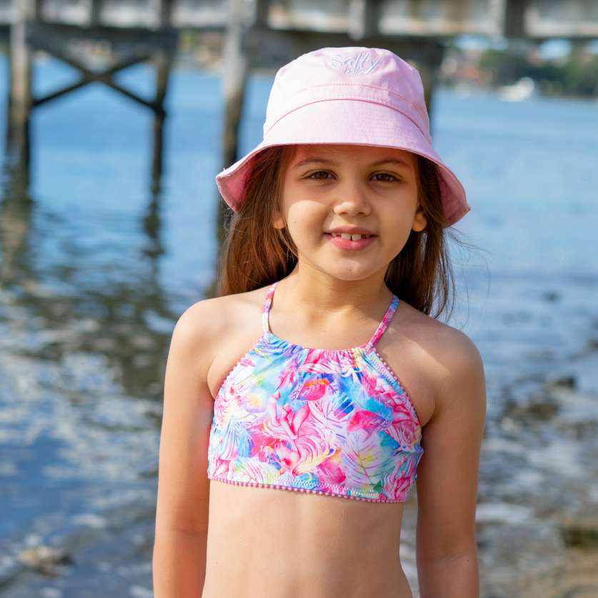 Salty Ink Girls Bucket Hat - Pastel Pink